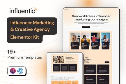 Preview: Influentio Influencer Influentio - Marketing & Creative Agency Elementor Pro Template Kit