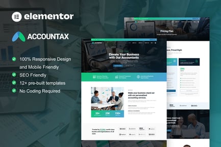 Preview: Accountax - Accounting Tax Firm Elementor Template Kit
