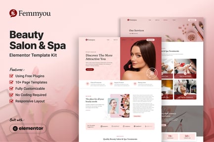 Preview: Femmyou - Beauty Salon & Spa Elementor Template Kit