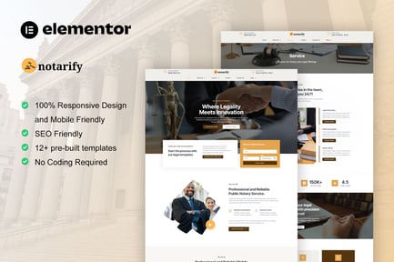 Preview: Notarify - Notary Public & Legal Services Elementor Template Kit