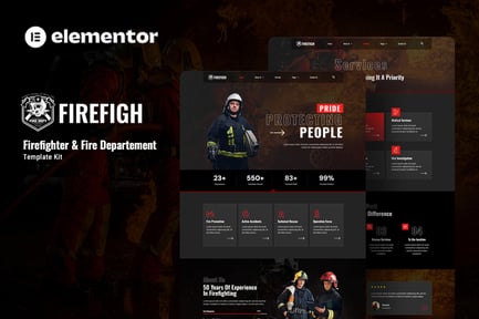 Preview: Firefigh - Firefighter & Fire Department Elementor Template Kit