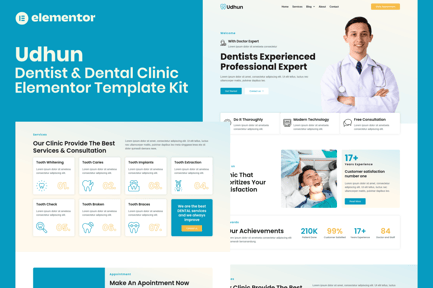 Preview: Udhun - Dentist & Dental Clinic Elementor Pro Template Kit