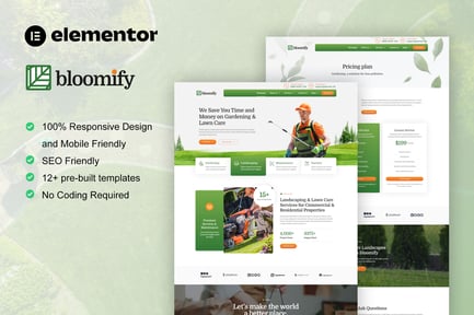 Preview: Bloomify - Gardening & Landscape Service Elementor Template Kit