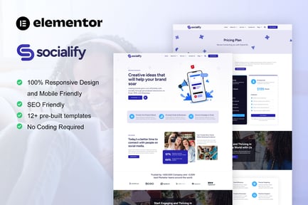 Preview: Socialify - Social Media Marketing Agency Elementor Pro Template Kit