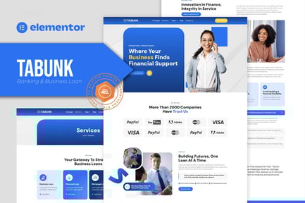 Preview: Tabunk – Banking & Business Loan Elementor Template Kit