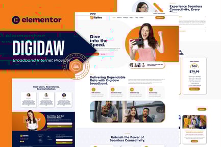 Preview: Digidaw - Broadband Internet Services Provider Elementor Template Kit