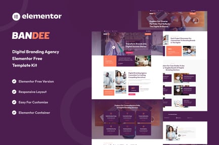 Preview: Bandee - Digital Branding Agency Elementor Template Kit