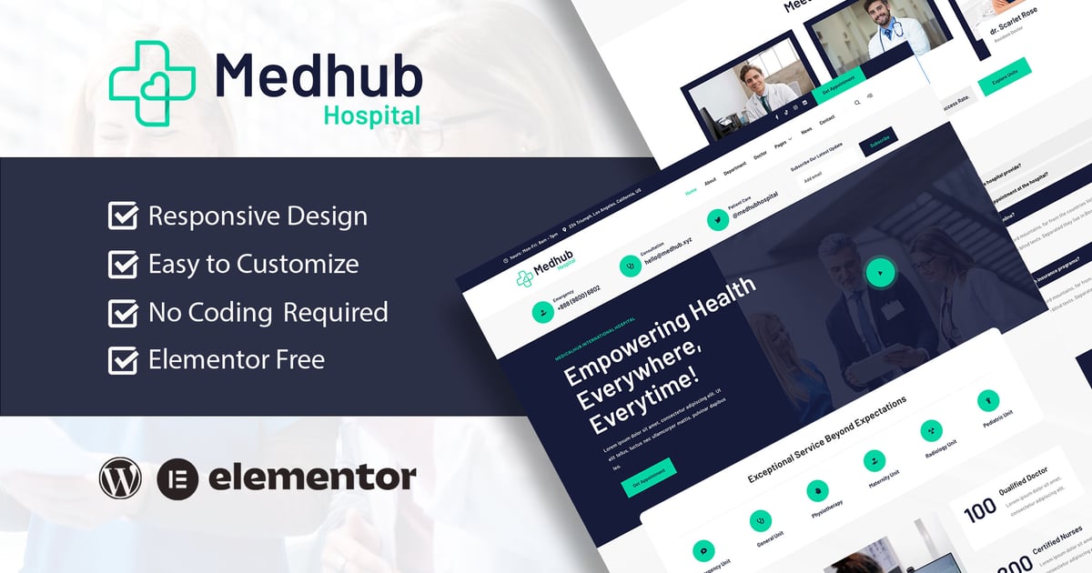 MedHub - Kit de plantillas Elementor para hospitales y médicos ...