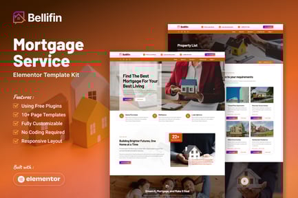 Preview: Bellifin - Mortgage Services Elementor Template Kit