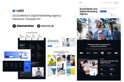 Preview: Valid - Social Media & Digital Marketing Agency Elementor Template Kit
