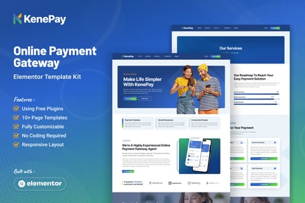 Preview: Kenepay - Online Payment Gateway Elementor Template Kit