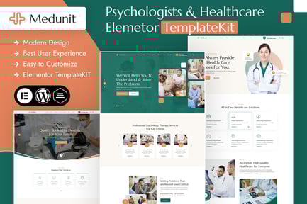 Preview: Medunit - Psychologists & Health Care Elementor Template Kit