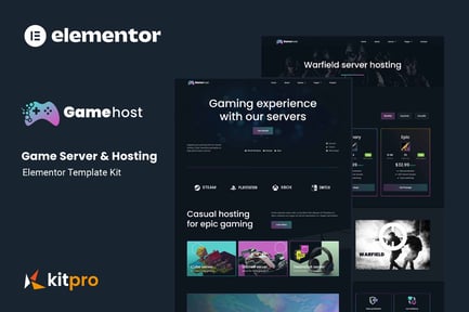 Visualização: Gamehost - Kit de Templates Elementor para servidores de jogos e hospedagem