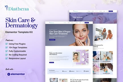 Preview: Diathena - Skin Care & Dermatology Elementor Template Kit