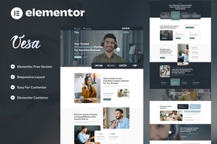 Preview: Vesa - Virtual Assistant Business Elementor Template Kit