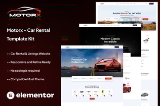 Preview: Motorx - Car Rental Elementor Template Kit
