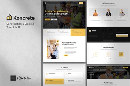 Preview: Koncrete - Construction & Building Elementor Template Kit