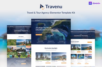 Visualização: Travenu - Template Kit Elementor para Agência de viagens e turismo