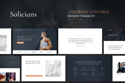 Preview: Solicians – Attorney Law Firm Elementor Template Kit