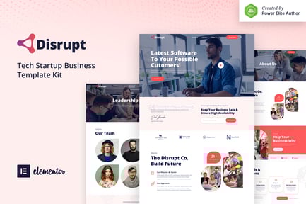 Preview: Disrupt - Tech Startup Business Elementor Template Kit