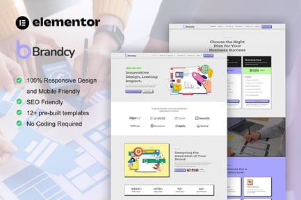 Preview: Brandcy - Branding & Digital Marketing Agency Elementor Template Kit