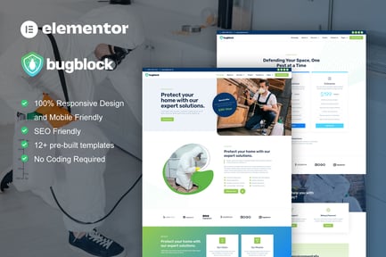 Preview: BugBlock - Pest Control Service Elementor Template Kit
