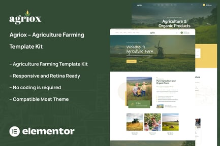 Preview: Agriox - Agriculture Farming Template Kit