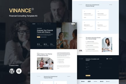 Preview: Vinance - Financial Consulting Elementor Template Kit