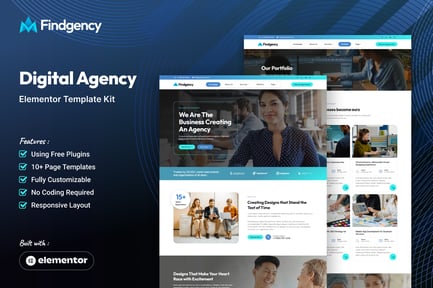 Preview: Findgency - Digital Agency Elementor Template Kit