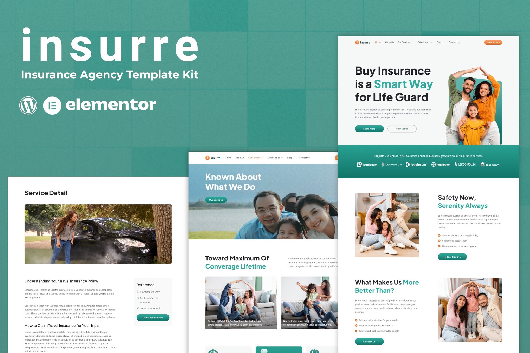 Insurre - Insurance Agency Elementor Template Kit, WP Template Kits ft ...