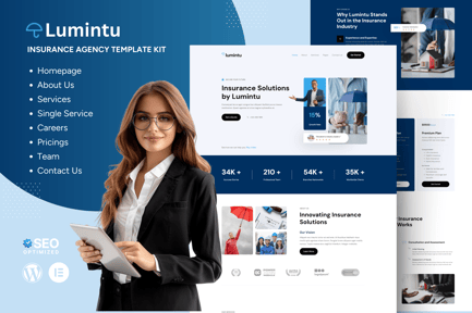 Preview: Lumintu - Insurance Agency Elementor Template Kit