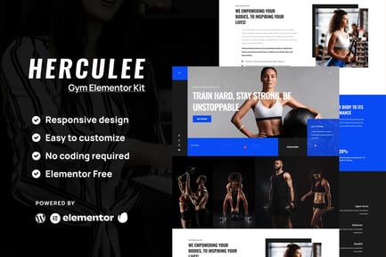 Preview: Hercules - Fitness & Gym Elementor Template Kit