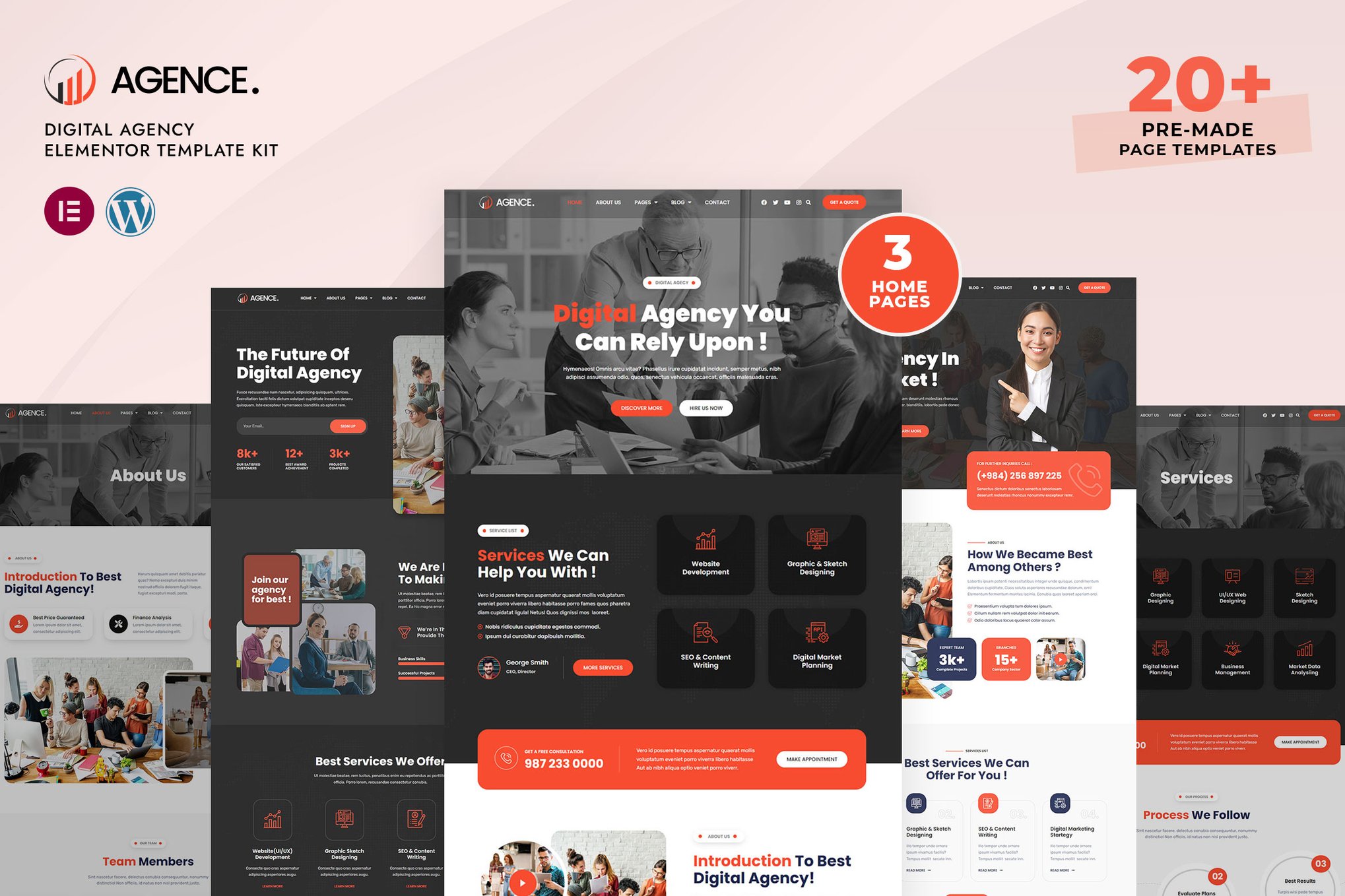 Agence Kit de Templates Elementor Pro para Agência Digital, Kits de