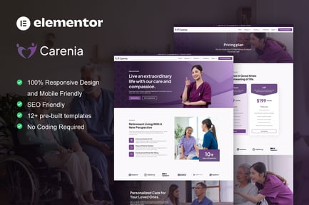 Preview: Carenia - Home Care & Private Nursing Services Elementor Template Kit