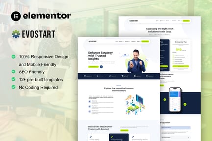Preview: Evostart - Tech Startup Company Elementor Pro Template Kit
