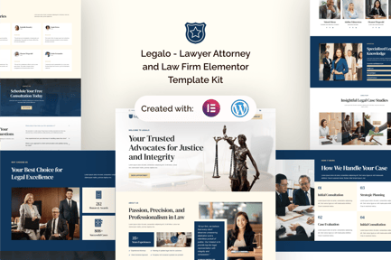 Preview: Legalo - Lawyer Attorney and Law Firm Elementor Template Kit