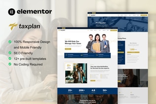 Preview: TaxPlan - Tax Advisor & Financial Consulting Elementor Pro Template Kit