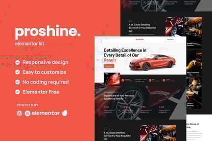 Preview: Proshine - Car Detailing & Auto Service Elementor Template Kit