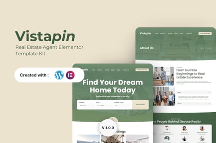 Preview: Vistapin - Real Estate Agent Elementor Template Kit
