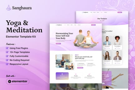 Preview: Sanghaura - Yoga & Meditation Elementor Template Kit