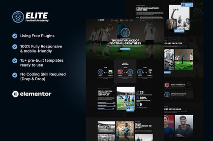 Preview: Elite - Football Academy Elementor Template Kit