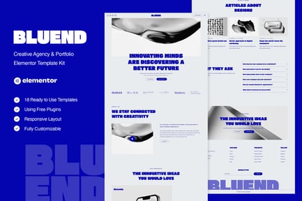Preview: Bluend - Creative Agency & Portfolio Elementor Template Kit