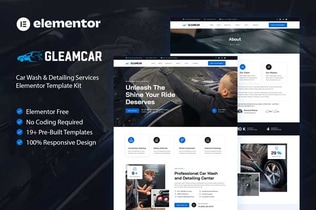 Preview: Gleamcar - Car Wash & Detailing Service Elementor Template Kit