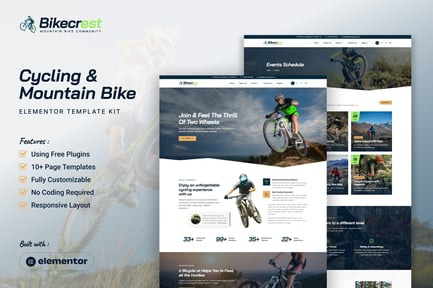 Preview: Bikecrest - Cycling & Mountain Bike Elementor Template Kit