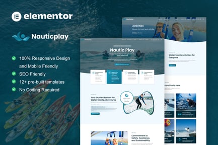 Preview: NauticPlay - Water Sports & Surfing Elementor Pro Template Kit