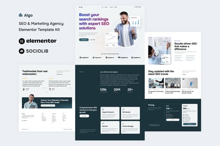 Preview: Algo - SEO & Marketing Agency Elementor Template Kit