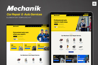 Preview: Mechanik - Car Repair & Auto Services Elementor Template Kit