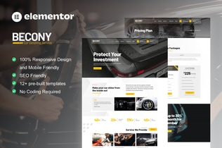 Preview: Becony - Car Detailing Services & Car Repair Elementor Template Kit