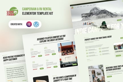 Preview: VanTrek - Campervan & RV Rental Elementor Pro Template Kit
