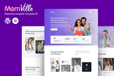 Preview: MomVille - Maternity Hospital Elementor Kit Template